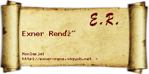 Exner René névjegykártya